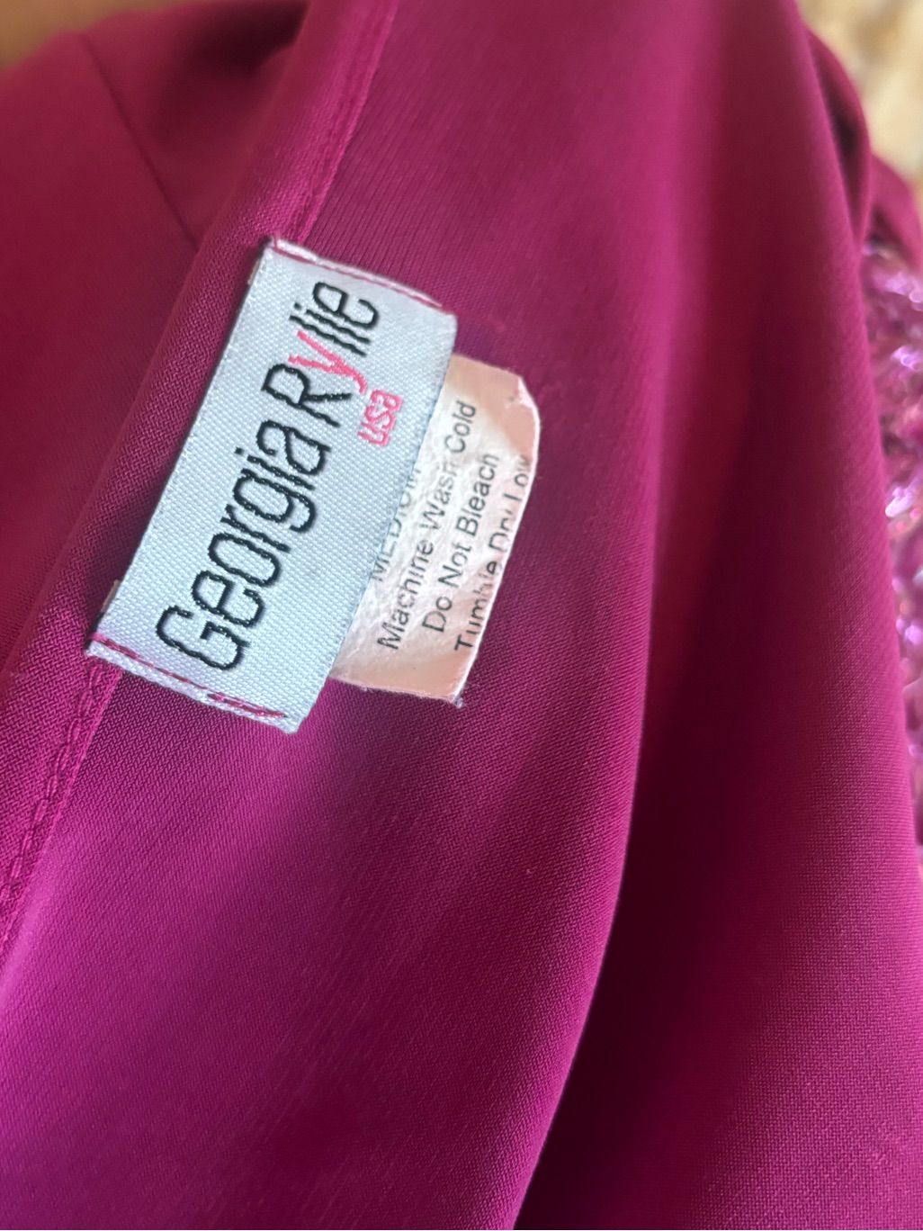 Y2k Crystal Beaded Neckline Cutout Purple Stretchy Bubble Hem Fairy Glam Blouse — image 3 of 5